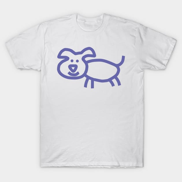 Very Peri Periwinkle Blue Line Puppy Dog Color of the Year 2022 T-Shirt by ellenhenryart